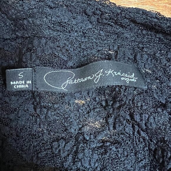 Patterson J Kincaid Dress Women Small Black Lace Floral Lined Long Sleeve V-Neck - Picture 12 of 14